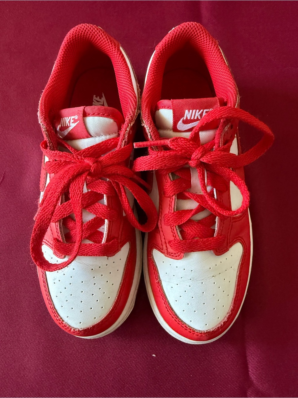 Nike Dunk Low in Red and White  US 1.5Y